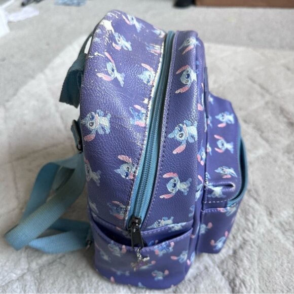FLAWED Disney x Loungefly | Purple Lilo & Stitch Poses Mini Backpack | One Size - Picture 8 of 13